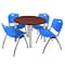 Kee Kee Round Table & Chair Set, Wood, Metal, Plastic Top, Cherry TB42RNDCHBPCM47BE - alternate 1